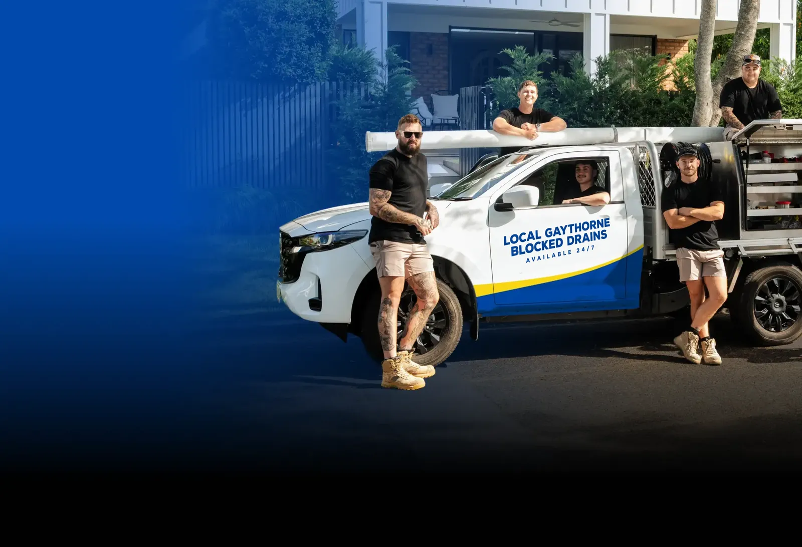Local Gaythorne Blocked Drains team with the ute